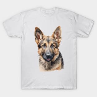 German Shepherd Puppy Watercolor T-Shirt